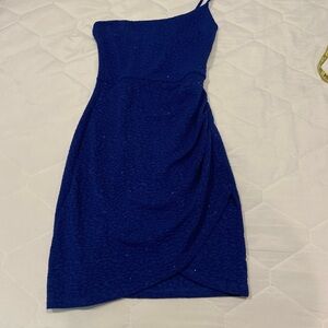 Windsor Royal Blue One-Shoulder Bodycon Dress | Size Small